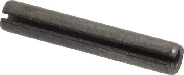 Made in USA - 1/4" Diam x 1-1/2" Long Slotted Spring Pin - Grade 1070-1090 Alloy Steel, Black Oxide Finish - All Tool & Supply