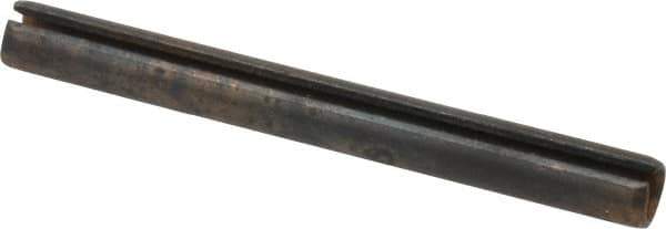 Made in USA - 1/4" Diam x 2-1/2" Long Slotted Spring Pin - Grade 1070-1090 Alloy Steel, Black Oxide Finish - All Tool & Supply