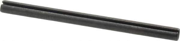 Made in USA - 1/4" Diam x 3-1/2" Long Slotted Spring Pin - Grade 1070-1090 Alloy Steel, Black Oxide Finish - All Tool & Supply