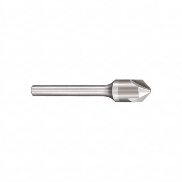 SGS - 1/2" Head Diam, 1/4" Shank Diam, 3 Flute 82° Solid Carbide Countersink - All Tool & Supply