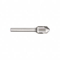 SGS - 1/2" Head Diam, 1/4" Shank Diam, 3 Flute 90° Solid Carbide Countersink - All Tool & Supply