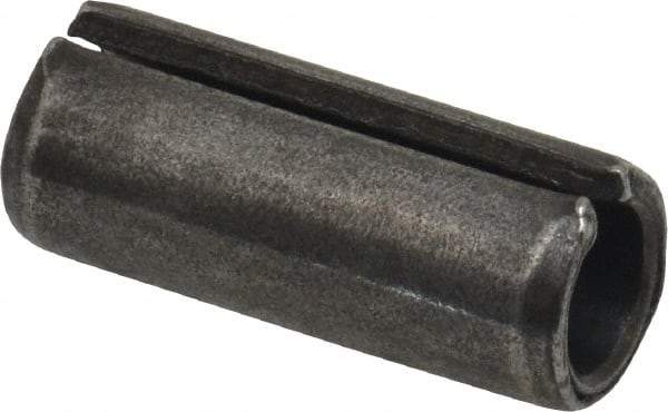 Made in USA - 1/2" Diam x 1-1/4" Long Slotted Spring Pin - Grade 1070-1090 Alloy Steel, Black Oxide Finish - All Tool & Supply