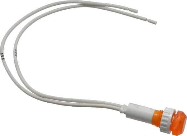 ACI - 24 V Amber Lens Indicating Light - Round Lens, Leads Connector, 31.6" OAL x 13.5" Wide - All Tool & Supply