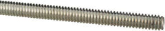 Made in USA - 1/4-20 UNC (Coarse), 3' Long, Low Carbon Steel Threaded Rod - Zinc-Plated Finish, Right Hand Thread - All Tool & Supply