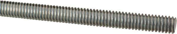 Made in USA - 5/16-18 UNC (Coarse), 3' Long, Low Carbon Steel Threaded Rod - Zinc-Plated Finish, Right Hand Thread - All Tool & Supply