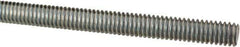 Made in USA - 5/16-18 UNC (Coarse), 3' Long, Low Carbon Steel Threaded Rod - Zinc-Plated Finish, Right Hand Thread - All Tool & Supply