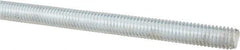 Made in USA - 3/8-16 UNC (Coarse), 3' Long, Low Carbon Steel Threaded Rod - Zinc-Plated Finish, Right Hand Thread - All Tool & Supply