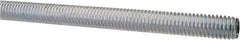 Made in USA - 7/16-14 UNC (Coarse), 3' Long, Low Carbon Steel Threaded Rod - Zinc-Plated Finish, Right Hand Thread - All Tool & Supply