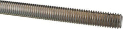 Made in USA - 1/2-13 UNC (Coarse), 3' Long, Low Carbon Steel Threaded Rod - Zinc-Plated Finish, Right Hand Thread - All Tool & Supply