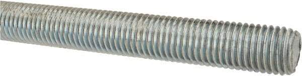 Made in USA - 3/4-10 UNC (Coarse), 3' Long, Low Carbon Steel Threaded Rod - Zinc-Plated Finish, Right Hand Thread - All Tool & Supply