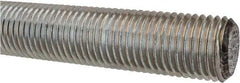 Made in USA - 1-1/4-7 UNC (Coarse), 3' Long, Low Carbon Steel Threaded Rod - Zinc-Plated Finish, Right Hand Thread - All Tool & Supply