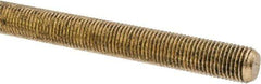 Made in USA - 3/8-24 UNF (Fine), 3' Long, Brass Threaded Rod - Right Hand Thread - All Tool & Supply