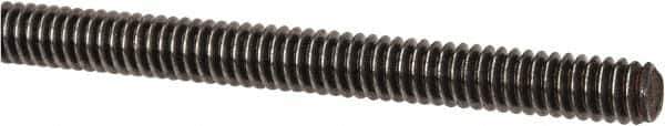 Value Collection - 1/4-20 UNC (Coarse), 3' Long, Alloy Steel Threaded Rod - Plain Finish, Right Hand Thread - All Tool & Supply