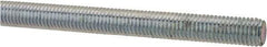 Made in USA - 1/4-28 UNF (Fine), 3' Long, Low Carbon Steel Threaded Rod - Zinc-Plated Finish, Right Hand Thread - All Tool & Supply