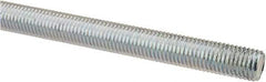 Made in USA - 5/16-24 UNF (Fine), 3' Long, Low Carbon Steel Threaded Rod - Zinc-Plated Finish, Right Hand Thread - All Tool & Supply