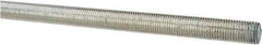 Made in USA - 7/16-20 UNF (Fine), 3' Long, Low Carbon Steel Threaded Rod - Zinc-Plated Finish, Right Hand Thread - All Tool & Supply