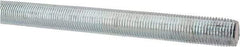 Made in USA - 1/2-20 UNF (Fine), 3' Long, Low Carbon Steel Threaded Rod - Zinc-Plated Finish, Right Hand Thread - All Tool & Supply