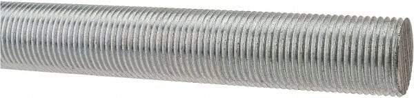 Made in USA - 3/4-16 UNF (Fine), 3' Long, Low Carbon Steel Threaded Rod - Zinc-Plated Finish, Right Hand Thread - All Tool & Supply