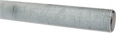 Made in USA - 1-14 UNF (Fine), 3' Long, Low Carbon Steel Threaded Rod - Zinc-Plated Finish, Right Hand Thread - All Tool & Supply