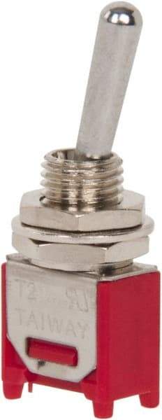 GC/Waldom - SPDT Sub Miniature On-On Toggle Switch - Solder Lug Terminal, Bat Handle Actuator, 125 VAC at 3 A & 250 VAC at 1.50 A - All Tool & Supply