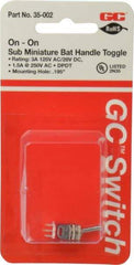 GC/Waldom - DPDT Sub Miniature On-On Toggle Switch - Solder Lug Terminal, Bat Handle Actuator, 125 VAC at 3 A & 250 VAC at 1.50 A - All Tool & Supply