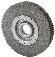 Osborn - 10" OD, 2" Arbor Hole, Crimped Steel Wheel Brush - 2" Face Width, 2-1/8" Trim Length, 0.01" Filament Diam, 3,600 RPM - All Tool & Supply