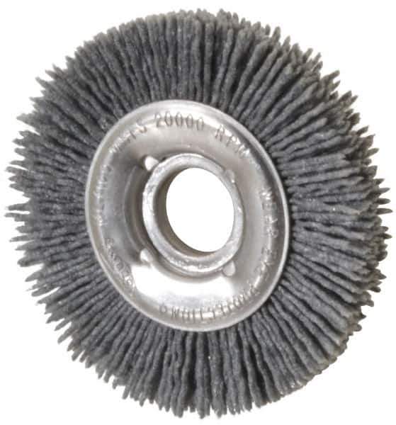 Osborn - 4" OD, 5/8" Arbor Hole, Crimped Nylon Wheel Brush - 1/2" Face Width, 5/8" Trim Length, 20,000 RPM - All Tool & Supply