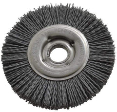 Osborn - 4" OD, 5/8" Arbor Hole, Crimped Nylon Wheel Brush - 5/8" Face Width, 3/4" Trim Length, 12,000 RPM - All Tool & Supply