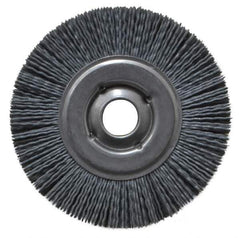 Osborn - 4" OD, 5/8" Arbor Hole, Crimped Nylon Wheel Brush - 5/8" Face Width, 3/4" Trim Length, 12,000 RPM - All Tool & Supply