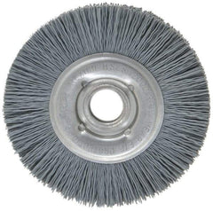 Osborn - 4" OD, 5/8" Arbor Hole, Crimped Nylon Wheel Brush - 5/8" Face Width, 3/4" Trim Length, 12,000 RPM - All Tool & Supply