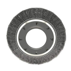 Osborn - 6" OD, 2" Arbor Hole, Crimped Nylon Wheel Brush - 7/8" Face Width, 1-1/16" Trim Length, 6,000 RPM - All Tool & Supply