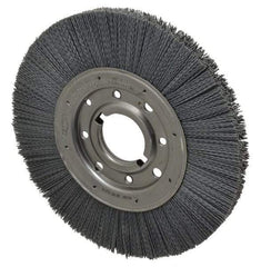 Osborn - 10" OD, 2" Arbor Hole, Crimped Nylon Wheel Brush - 1" Face Width, 2-1/16" Trim Length, 3,600 RPM - All Tool & Supply