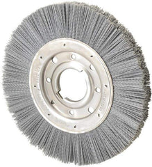 Osborn - 10" OD, 2" Arbor Hole, Crimped Nylon Wheel Brush - 1" Face Width, 2-1/16" Trim Length, 3,600 RPM - All Tool & Supply