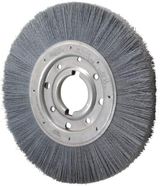 Osborn - 10" OD, 2" Arbor Hole, Crimped Nylon Wheel Brush - 1" Face Width, 2-1/16" Trim Length, 3,600 RPM - All Tool & Supply