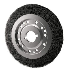 Osborn - 12" OD, 2" Arbor Hole, Crimped Nylon Wheel Brush - 1" Face Width, 2-1/8" Trim Length, 3,000 RPM - All Tool & Supply