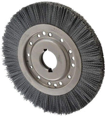 Osborn - 12" OD, 2" Arbor Hole, Crimped Nylon Wheel Brush - 1" Face Width, 2-1/8" Trim Length, 3,000 RPM - All Tool & Supply