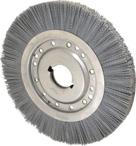 Osborn - 12" OD, 2" Arbor Hole, Crimped Nylon Wheel Brush - 1" Face Width, 2-1/8" Trim Length, 3,000 RPM - All Tool & Supply