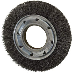 Osborn - 6" OD, 2" Arbor Hole, Crimped Steel Wheel Brush - 7/8" Face Width, 1" Trim Length, 0.014" Filament Diam, 6,000 RPM - All Tool & Supply