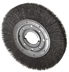 Osborn - 10" OD, 2" Arbor Hole, Crimped Steel Wheel Brush - 1-1/4" Face Width, 2" Trim Length, 0.014" Filament Diam, 3,600 RPM - All Tool & Supply