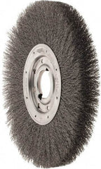 Osborn - 12" OD, 2" Arbor Hole, Crimped Steel Wheel Brush - 1-1/8" Face Width, 3" Trim Length, 0.014" Filament Diam, 3,000 RPM - All Tool & Supply