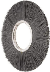 Osborn - 14" OD, 5-1/4" Arbor Hole, Crimped Nylon Wheel Brush - 5/8" Face Width, 3-7/8" Trim Length, 3,000 RPM - All Tool & Supply