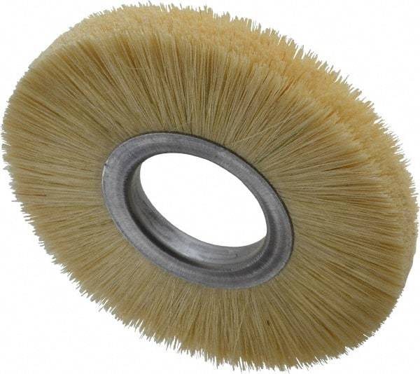 Osborn - 6" OD, 2" Arbor Hole, Crimped Natural Fiber Wheel Brush - 17/32" Face Width, 1-5/8" Trim Length, 6,000 RPM - All Tool & Supply