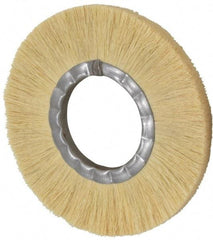 Osborn - 8" OD, 3-1/4" Arbor Hole, Crimped Natural Fiber Wheel Brush - 17/32" Face Width, 1-7/8" Trim Length, 4,800 RPM - All Tool & Supply