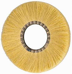 Osborn - 12" OD, 4-1/4" Arbor Hole, Crimped Natural Fiber Wheel Brush - 17/32" Face Width, 3-3/8" Trim Length, 3,600 RPM - All Tool & Supply