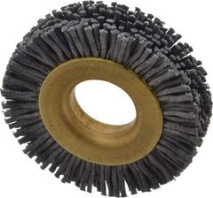 Osborn - 1-1/2" OD, 1/2" Arbor Hole, Crimped Nylon Wheel Brush - 1/4" Face Width, 1/4" Trim Length, 20,000 RPM - All Tool & Supply