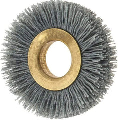 Osborn - 2" OD, 5/8" Arbor Hole, Crimped Nylon Wheel Brush - 3/8" Face Width, 7/16" Trim Length, 15,000 RPM - All Tool & Supply