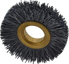 Osborn - 2" OD, 5/8" Arbor Hole, Crimped Nylon Wheel Brush - 3/8" Face Width, 7/16" Trim Length, 15,000 RPM - All Tool & Supply