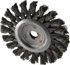 Osborn - 3" OD, 3/8" Arbor Hole, Knotted Steel Wheel Brush - 3/8" Face Width, 5/8" Trim Length, 0.014" Filament Diam, 25,000 RPM - All Tool & Supply