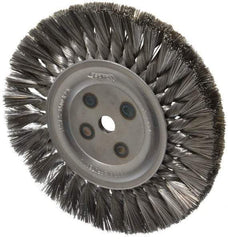 Osborn - 8" OD, 5/8" Arbor Hole, Knotted Steel Wheel Brush - 5/8" Face Width, 1-11/16" Trim Length, 0.014" Filament Diam, 8,500 RPM - All Tool & Supply