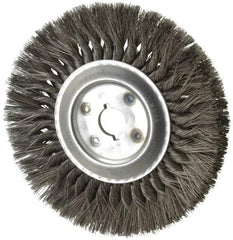 Osborn - 10" OD, 1-1/4" Arbor Hole, Knotted Steel Wheel Brush - 5/8" Face Width, 2-1/4" Trim Length, 0.016" Filament Diam, 4,500 RPM - All Tool & Supply